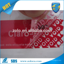 Security Void open sticker tamper proof self adhesive Label for paper box packaging